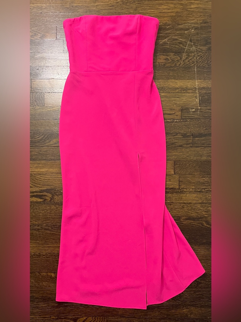 Amanda Uprichard Strapless Maxi Dress in Hot Pink